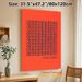 Floral Themed Painting Poster, Vibrant Orange Block-style Flower Grid Poster, Striking Color Contrast Decor Suitable For Living Room, Bedroom_maomaolike.com