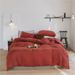 INS Japanese Style Solid Knitted Four-Piece Set Skin-Friendly Naked Sleep Plain Color Double Stitched Jersey Cotton Sheet Bed Skir_maomaolike.com