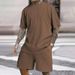 Men's Textured Linen Blend Set - Summer Loose Fit Short Sleeve Suit | Vacation Ready Coordinated Outfit_maomaolike.com
