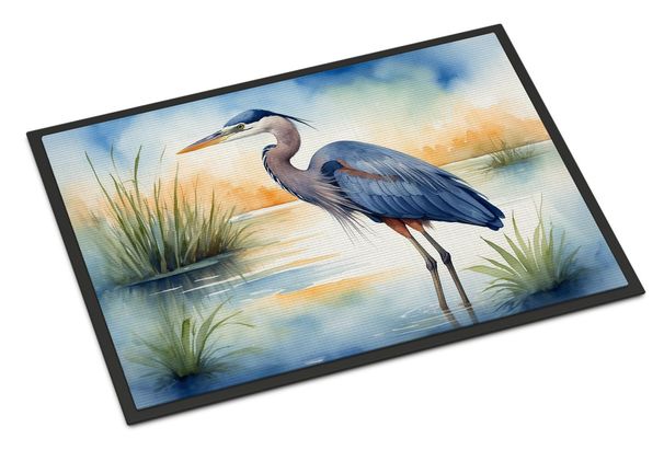Blue Heron Emerging As The Day Fades Doormat Front Door Mat Indoor Outdoor Rugs For Entryway, Non Slip Washable Low Pile, 24H X 36W_maomaolike.com
