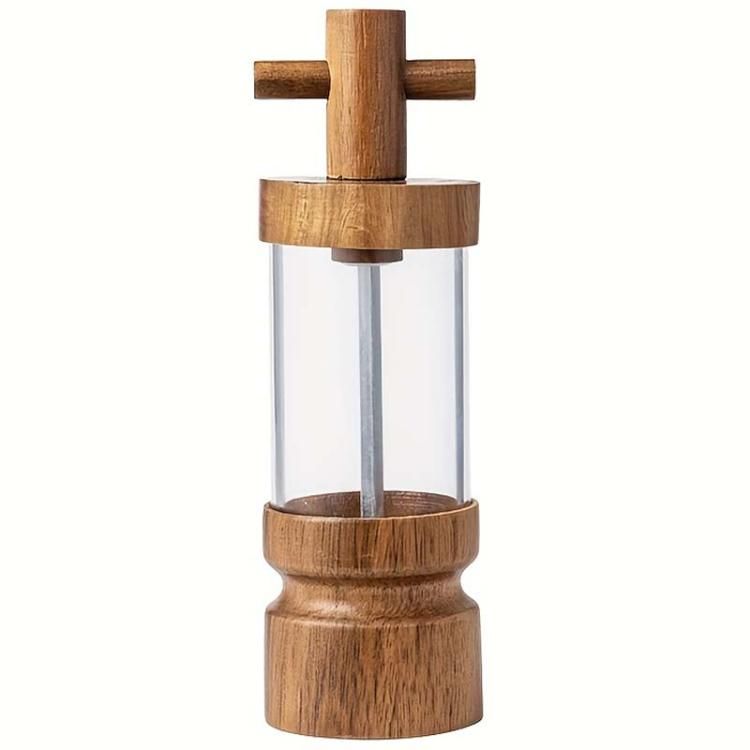7 Inch Handle Manual Black Pepper Wood Grinder_maomaolike.com