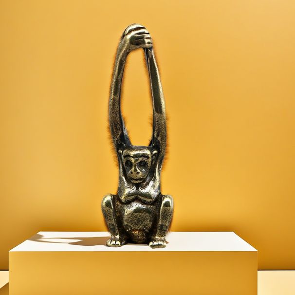 Animal Alloy Gibbon Zodiac Monkey Keychain Pendant Stall Small Copperware Creative Ornament Decoration_maomaolike.com