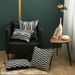 Yarn Dyed Jacquard Pillow Black And White Simple Home Atmosphere Sofa Cushion Cover_maomaolike.com