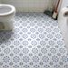 Blue Patterned Imitation Tile For Home Bathroom Decoration, Self-adhesive PVC Waterproof Floor St, Frosted Wall_maomaolike.com
