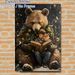 Christmas Bear, Fox & Child Reading Painting Poster, Warm Whimsical Winter Holiday Scene Poster, Cozy Heartwarming Design Ideal For Bedroom, Living_maomaolike.com