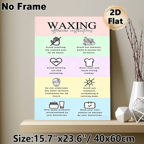 Waxing Aftercare Instructions Painting Poster, Pastel-colored Minimalist Graphic Poster, Clear Waxing Aftercare Guidance, Ideal For Beauty Salons And_maomaolike.com