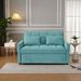 55.2" Velvet Two Seater Pull Out Sofa Bed, Adjustable Backrest With Two Side Pockets, 3 In 1 Convertible Living Room Sleeper Sofa Bed_maomaolike.com