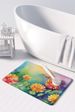 Chrysanthemums In Watercolor Memory Foam Kitchen Mat Machine Washable Anti-Fatigue Mat Cushion Comfort Bath Mat Or Kitchen Rug_maomaolike.com
