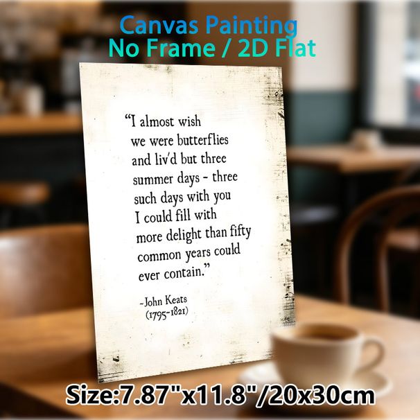 Romantic Poem Quote Painting Poster, Vintage-textured John Keats Sentimental Verse Poster, Warm Heartfelt Words To Bring Cozy Ambiance, Ideal For_maomaolike.com