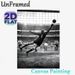 Vintage Soccer Goalkeeper Painting Poster, Monochrome Retro Soccer Match Scene Poster, Captures Intense Sports Action, Ideal For Game Rooms, Sports_maomaolike.com