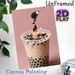 Surreal Boba Milk Tea Painting Poster, Whimsical Artistic Poster, Eye-catching Creative Design Featuring Figure Soaking In Boba Milk Tea, Ideal For_maomaolike.com