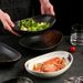 Japanese Style Oval Deep Plate Yuanbao Plate Commercial Household Black White Ceramic Cold Noodle Bowl Hotel Restaurant Special Plate_maomaolike.com