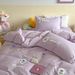 Wholesale INS Korean Style Purple Tulip Towel Pure Four-Piece Set Washed Cotton Embroidered Bedding_maomaolike.com
