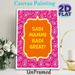 Paisley Typography Painting Poster, Vibrant Pink Paisley Pattern With Bold Orange Framed Cheerful Text Poster, Uplifting Warm Decor Ideal For Home_maomaolike.com