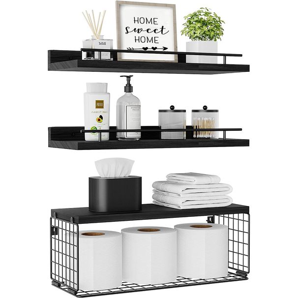 Wall Mounted Wooden Bathroom Metal Shelf Shampoo Bottle Shower Corner Rack Toilet Storage Holder Kitchen Accessories_maomaolike.com