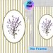 Lavender Floral Painting Poster, Vintage Striped Background With Delicate Pressed Lavender In Scalloped Oval Frame Poster, Soft Elegant Decor For_maomaolike.com