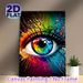 Rainbow Eye Painting Poster, Vibrant Abstract Splash Art Poster, Eye-catching Colorful Eye Design With Paint Splatters, Ideal Artistic Decor For_maomaolike.com