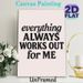 Inspirational "Everything Works Out" Quote Painting Poster, Minimalist Black Typography Poster, Uplifting Positive Decor Piece For Bedroom, Home_maomaolike.com