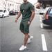 Men's short-sleeved shorts two-piece sports and leisure suit_maomaolike.com