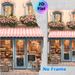 French Café Themed Painting Poster, Warm-toned Cozy European Street Style Poster, Inviting Floral Café Storefront Design, Ideal For Living Room, Café_maomaolike.com