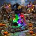 Halloween Miniature Village Witch Shoe House Resin Figurine With Colorful LED Lights Spooky Tabletop Ornament Party Decor_maomaolike.com