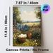 Rustic Countryside Laundry Scene Painting Poster, Warm-toned Impressionist-style Poster, Cozy Pastoral Design With Sunlit Yard, Denim Jackets_maomaolike.com