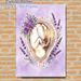 Fetus & Floral Themed Painting Poster, Soft Watercolor Style Poster, Delicate Fetus In Heart-shaped Frame Surrounded By Purple Lavender And Roses_maomaolike.com