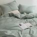 Wholesale INS Japanese Simple Vertical Thin Stripes Pure Four-Piece Nordic Style Full Yarn-Dyed Washed Cotton 4-Piece Set_maomaolike.com