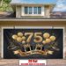 Black Golden 75th Birthday Party Banner - 2D Flat Polyester Backdrop, Wall Hanging Photo Props, Party Decor_maomaolike.com