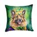 Belgian Tervuren King Of Mardi Gras Throw Pillow Machine Washable, Indoor Outdoor Decorative Pillow For Couch, Bed Or Patio, 18Hx18W_maomaolike.com