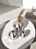 1pc Luxury Style Silver Ceramic Round Ball Vase Suitable For High-end Design Style Living Room Entrance Balcony Decoration Flower Arrangement Vase_maomaolike.com