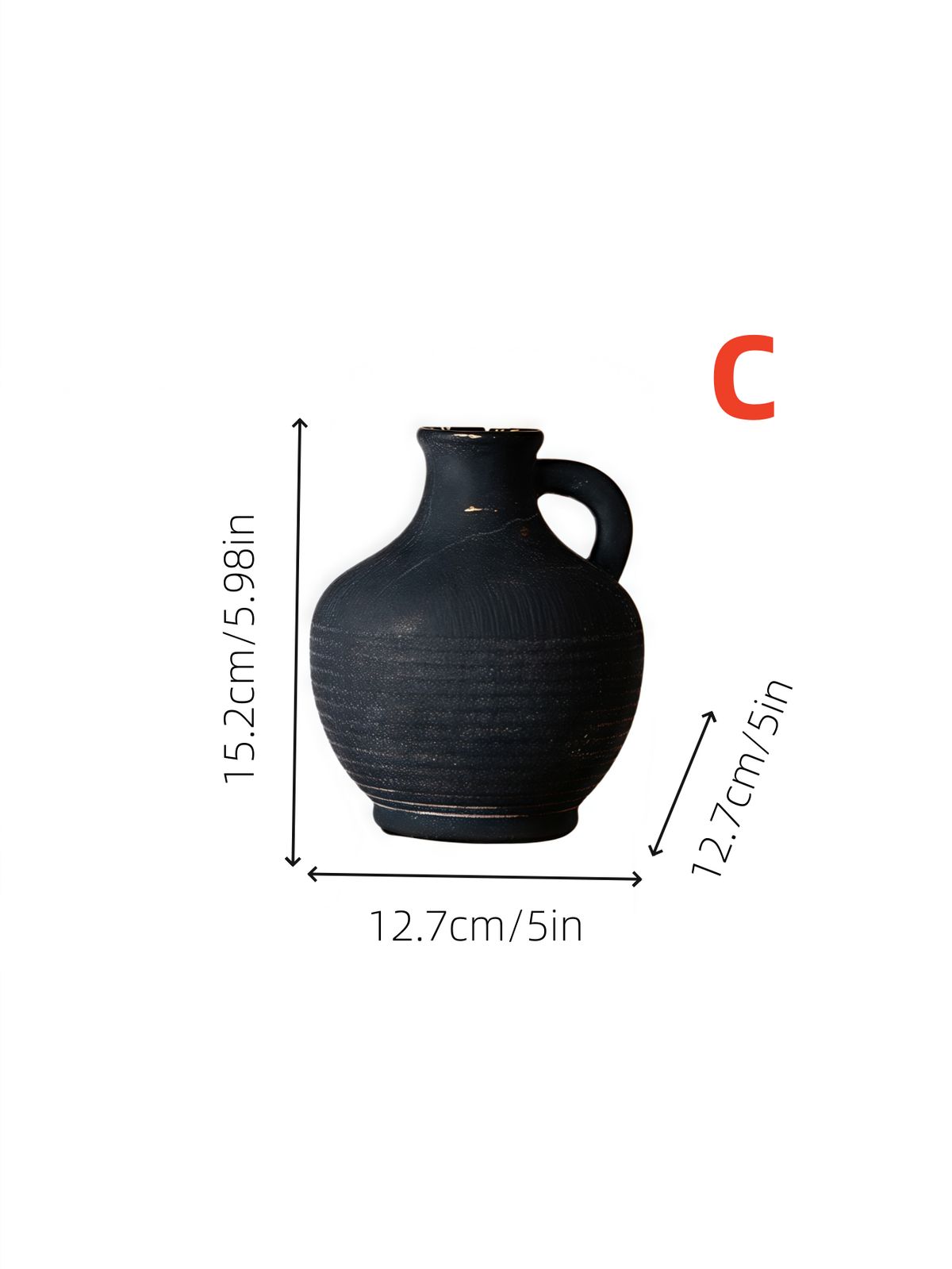 1pc Wabi-sabi Style Design Ceramic Vase With Handle Can Be Filled With Water To Arrange Vases, Suitable For Multi-scene Ornaments To Decorate Vases_maomaolike.com
