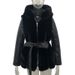 Women's fur coat Women's belted hooded solid color zipper jacket_maomaolike.com