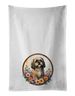 Lhasa Apso And Flowers Kitchen Towel Set Of 2 White Dish Towels Decorative Bathroom Hand Towel For Hand, Face, Hair, Yoga, Tea, Dishcloth, 19 X 28", White_maomaolike.com