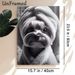 Cute Dog Painting Poster, Monochrome Realistic Fluffy Dog Wrapped In Towel Poster, Warm Cozy Vibe Ideal For Bedroom, Living Room And Pet Lovers_maomaolike.com