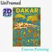 Dakar Senegal Folk Style Painting Poster, Vibrant Ethnic Art Scene Poster, Captures Authentic Local Village & Waterfront Life, Ideal For Home Wall_maomaolike.com