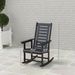 2 Pieces Outdoor Rocking Chairs, HDPE Patio Rockers With 28" High Back, Wide Armrests For Porch Backyard, Black_maomaolike.com