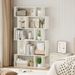 Geometric Bookshelf 5-Tier Bookcase With Open Shelves And Closed-back Cubes 2 Anti-tipping Non-slip Foot_maomaolike.com