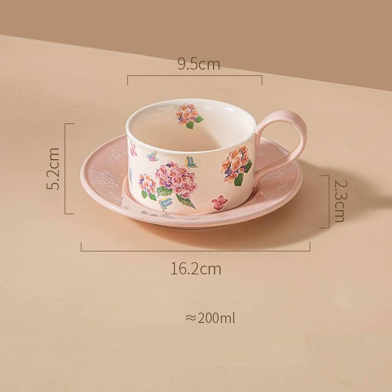 Original Floral Ceramic Coffee Cup Office Home Afternoon Tea Coffee Cup And Saucer Set_maomaolike.com