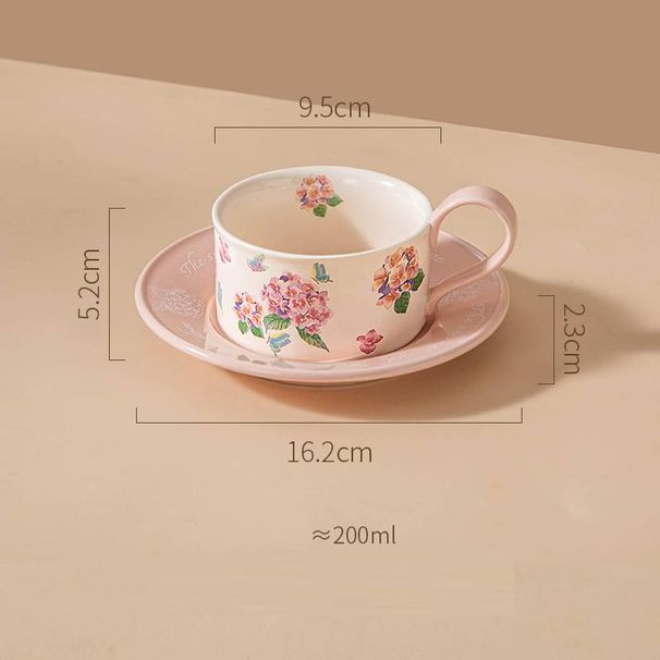 Original Floral Ceramic Coffee Cup Office Home Afternoon Tea Coffee Cup And Saucer Set_maomaolike.com