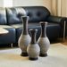 Desktop Vase, Brown Decorative Floor Vase, Classic And Neat Floor Vase, High Independent Flower Stand, Artificial Vine Vase, PVC Floor Vase, Home Decoration Flower Stand Set Of 3 Pieces_maomaolike.com