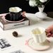 Cream Style Creative Flower Bow Mug Designer Afternoon Tea Latte Cup Girl's Heart Coffee Cup Plate_maomaolike.com
