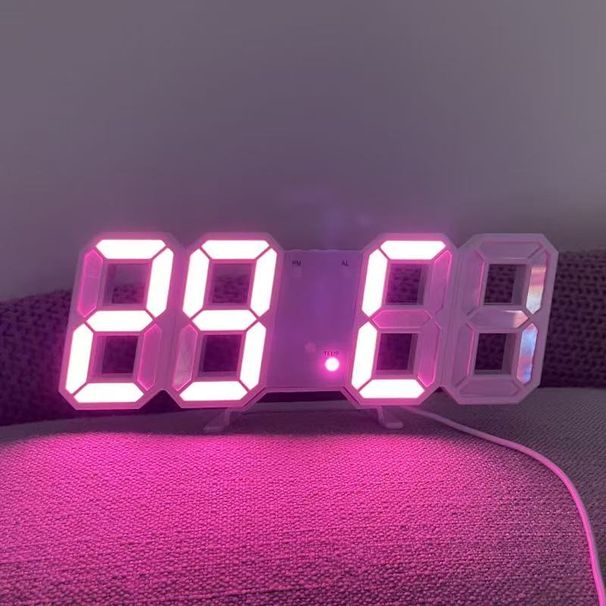 3D Digital Alarm Clock, Home Desktop Clock, Wall-Mounted Entertainment Clock, High-End Creative LED Wall-Mounted Electronic Clock_maomaolike.com