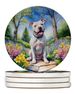 Pit Bull Terrier Spring Path Large Sandstone Coasters Pack Of 4 Absorbent Round Coasters Decor Gifts For Men Or Women, 4 In, Multicolor_maomaolike.com