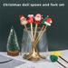 6pcs /Pack Christmas Cartoon Doll Stainless Steel Tableware_maomaolike.com