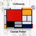 Abstract Geometric Painting Poster, Vibrant De Stijl Style Color Block Grid Poster, Sleek Modern Aesthetic Ideal For Living Room, Office Decor_maomaolike.com