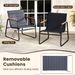 3 Pieces Patio Bistro Set Outdoor Fabric Conversation Set Up To 330 Lbs For Porch, Patio, Balcony And Other Small Spaces_maomaolike.com
