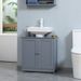Under Sink Bathroom Cabinet With 2 Doors And Shelf, Pedestal Sink Bathroom Vanity Cabinet, Gray_maomaolike.com
