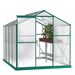 Polycarbonate Greenhouse,6'x 8' Heavy Duty Walk-in Plant Garden Greenhouse For Backyard/Outdoor_maomaolike.com