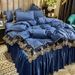 2026 New Summer European Style Lace Skirt Four-Piece Set Ice Duvet Cover Silk Nude Sleep Smooth Bed Sheet 1.8m Bedding_maomaolike.com